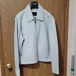 Men's Light Blue Scandinavian Leather  Jacket BRAND NEW